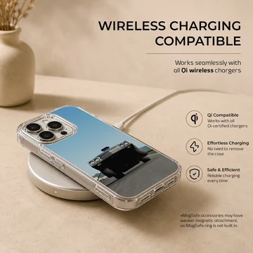 American muscle car racing down a highway on phone case — Charging