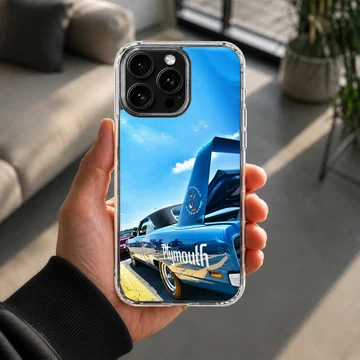 American muscle car racing with a blue sky background phone case — Lifestyle