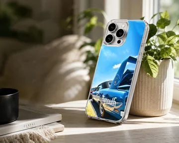 American muscle car racing with a blue sky background phone case — Lifestyle