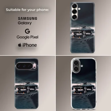 American muscle car design on a phone case — Collage