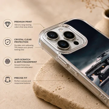 American muscle car design on a phone case — Info