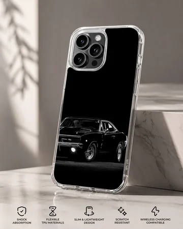American Muscle Car design on phone case, showcasing vintage vehicle. — Specs