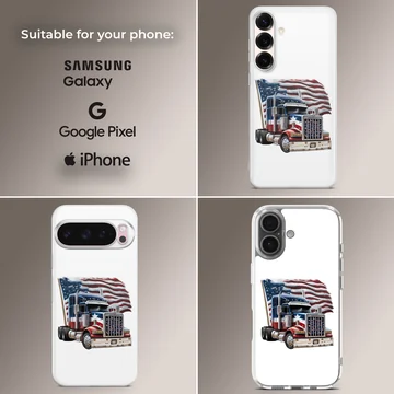 American Truck with patriotic design on phone case — Collage