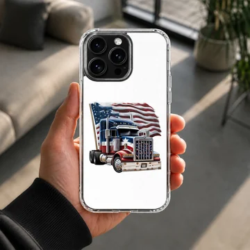 American Truck with patriotic design on phone case — Lifestyle
