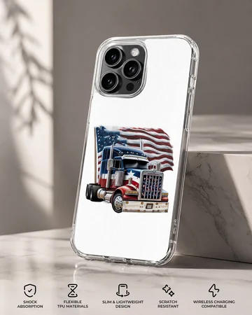American Truck with patriotic design on phone case — Specs