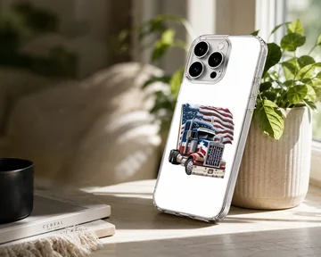 American Truck with patriotic design on phone case — Lifestyle