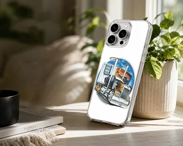American Truck design featuring a detailed truck illustration on phone case — Lifestyle