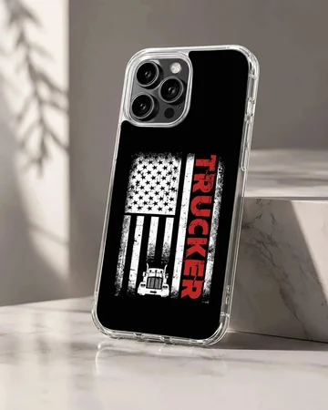 American truck design with bold typography phone case