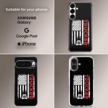 American truck design with bold typography phone case — Collage