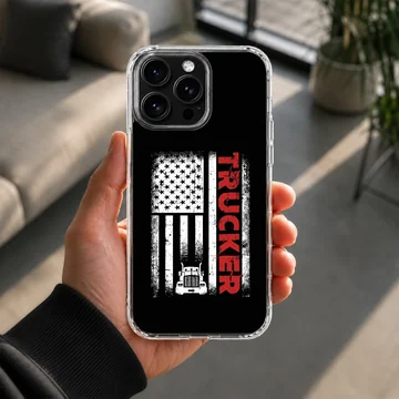 American truck design with bold typography phone case — Lifestyle