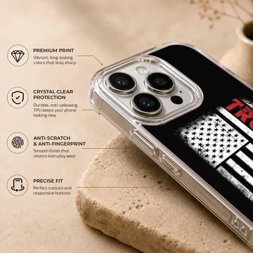 American truck design with bold typography phone case — Info