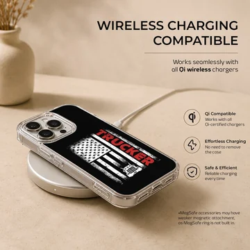 American truck design with bold typography phone case — Charging