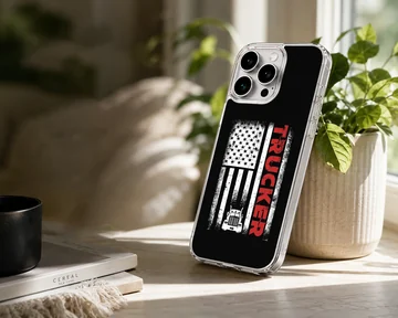 American truck design with bold typography phone case — Lifestyle