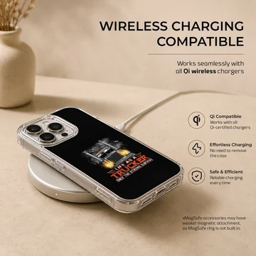 Dynamic American truck design on a black phone case — Charging