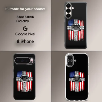 American truck design with flag on phone case — Collage