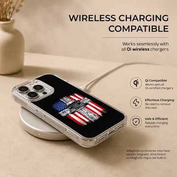 American truck design with flag on phone case — Charging