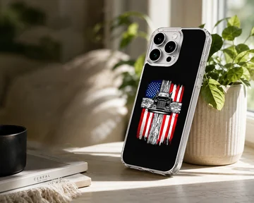 American truck design with flag on phone case — Lifestyle