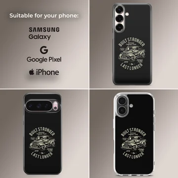 Bold vintage American truck design on phone case — Collage