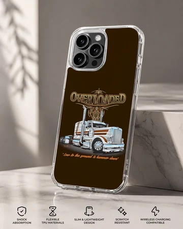 Dynamic American truck illustration on phone case — Specs