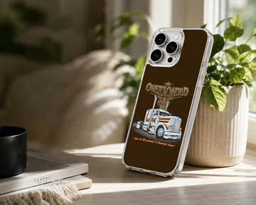 Dynamic American truck illustration on phone case — Lifestyle