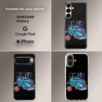American truck digital illustration on phone case — Collage