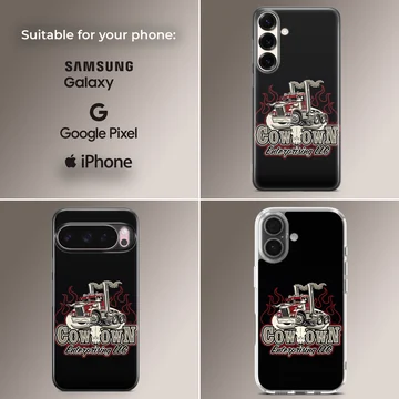 Dynamic vintage American truck with fiery accents on phone case — Collage