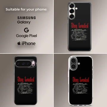 American Truck design with 'Stay Loaded' text on phone case — Collage