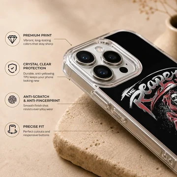 Edgy American Truck with The Reaper illustration phone case — Info