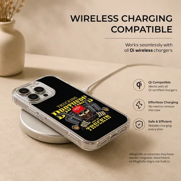 Bold American truck artwork with trucking slogan on phone case — Charging