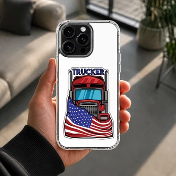 American truck with flag design on phone case — Lifestyle
