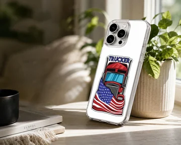 American truck with flag design on phone case — Lifestyle