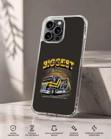American truck design with bold typography on a phone case. — Specs