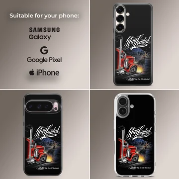 American truck design on a phone case featuring a bold illustration. — Collage