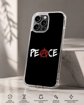 Anarchy themed phone case with bold peace design — Specs