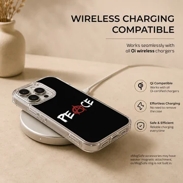 Anarchy themed phone case with bold peace design — Charging