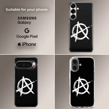 Anarchy symbol on black background phone case — Collage