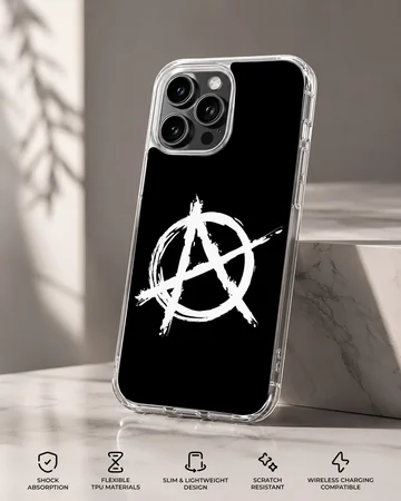 Anarchy symbol on black background phone case — Specs