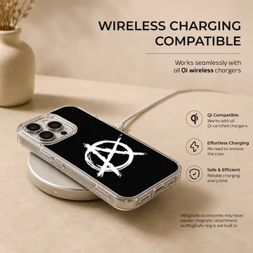 Anarchy symbol on black background phone case — Charging