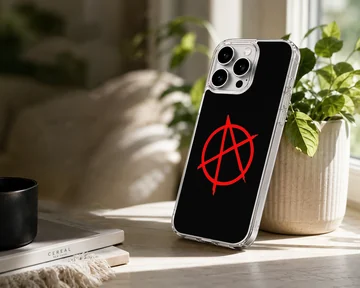Anarchy symbol in red on black background phone case — Lifestyle