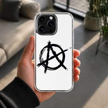 Black anarchy symbol on white background phone case — Lifestyle