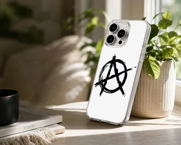 Black anarchy symbol on white background phone case — Lifestyle