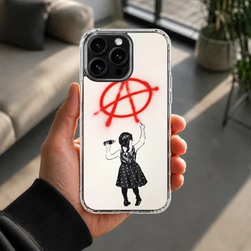 Anarchy graffiti design with girl on phone case — Lifestyle