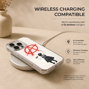 Anarchy graffiti design with girl on phone case — Charging