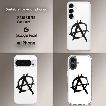 Anarchy symbol in bold graffiti style on phone case. — Collage