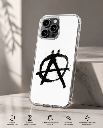 Anarchy symbol in bold graffiti style on phone case. — Specs