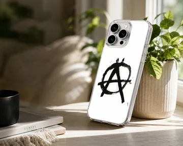 Anarchy symbol in bold graffiti style on phone case. — Lifestyle