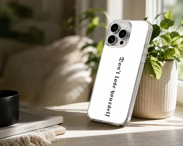 Phone case with ancient font text reading 'Don't lose yourself' — Lifestyle