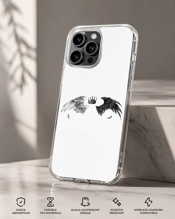 Angel wings with crown design phone case — Specs