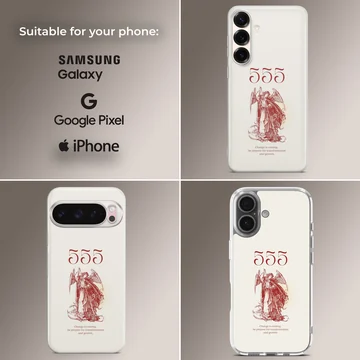 Angel design with inspirational quote on phone case — Collage