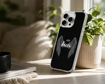 Angel wings with inspirational quote on phone case — Lifestyle